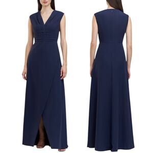 Kay Unger Melora Sleeveless Tulip Evening Gown Midnight Blue Size 16